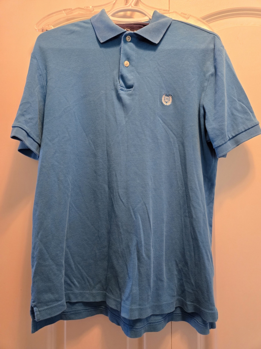 Chaps Men's Sky Blue Polo with Embroidered Crest